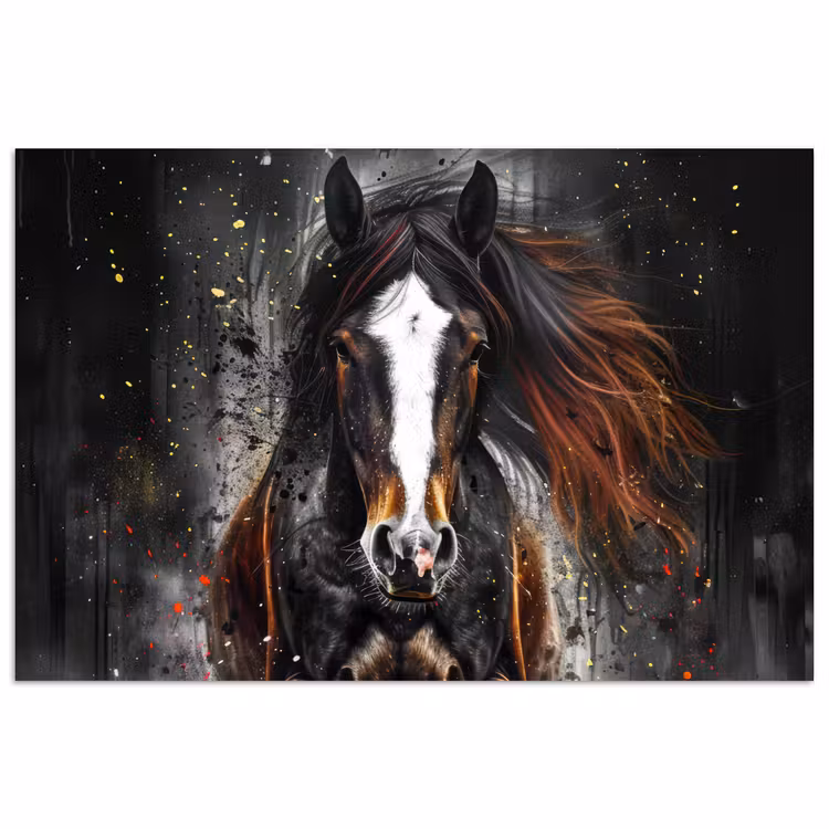 Poster - Paard - Dieren - Zwart - Luxe - Modern — 1