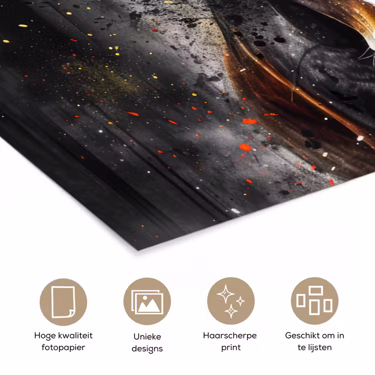 Poster - Paard - Dieren - Zwart - Luxe - Modern — 5