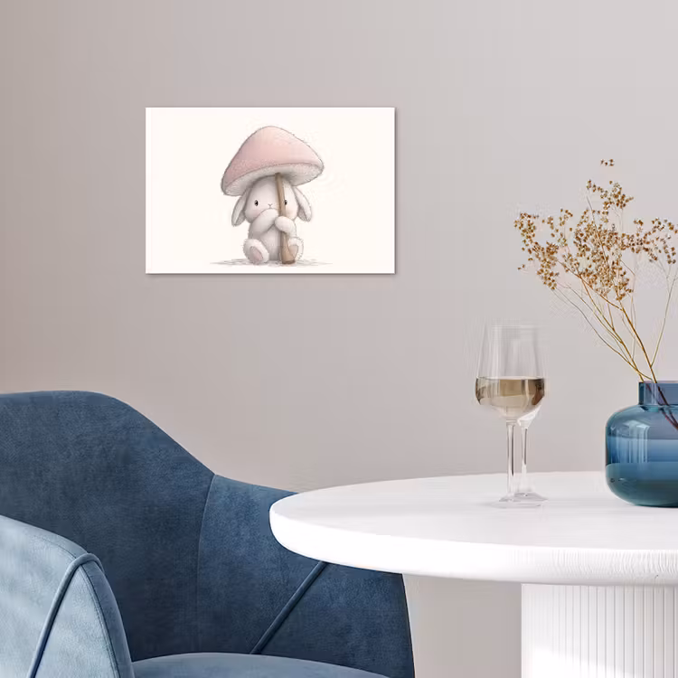 Poster - Paddenstoel - Konijn - Roze — 4
