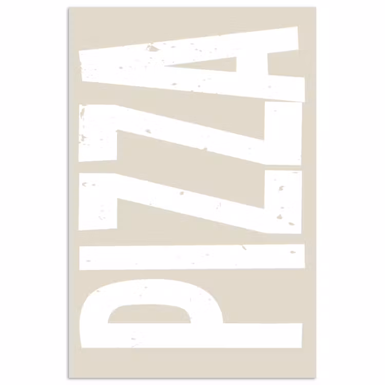 Poster - Pizza - Decoratie - Japandi - Wit — 1