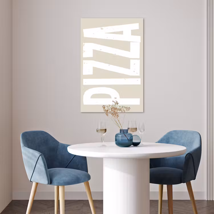 Poster - Pizza - Decoratie - Japandi - Wit — 4