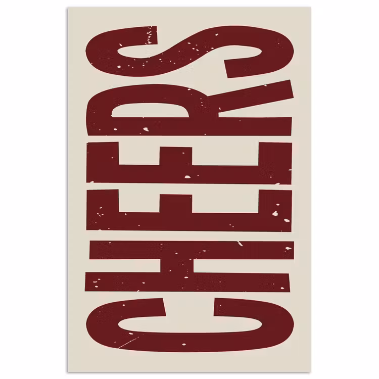 Poster - Red - Cheers - Decoratie - Beige — 1