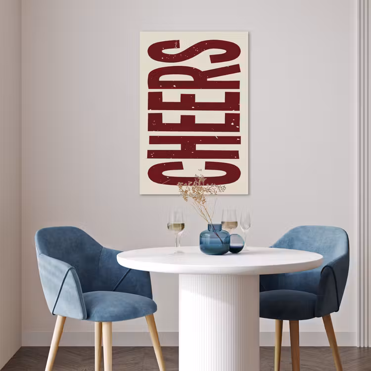 Poster - Red - Cheers - Decoratie - Beige — 4