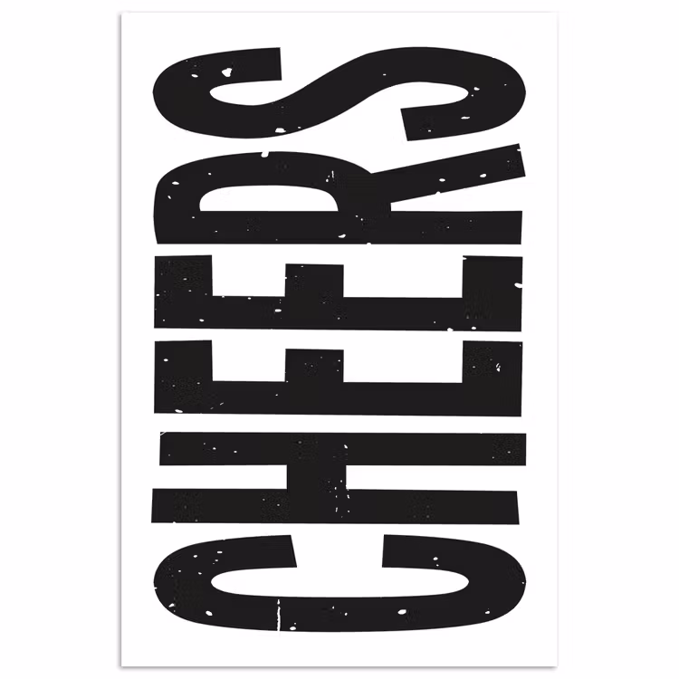Poster - Retro - Cheers - Zwart - Decoratie — 1