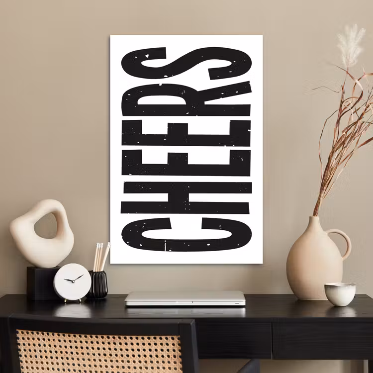 Poster - Retro - Cheers - Zwart - Decoratie — 2