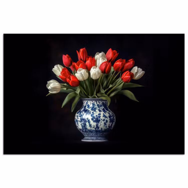 Poster - Rode - Bloemen - Tulpen - Vaas — 1