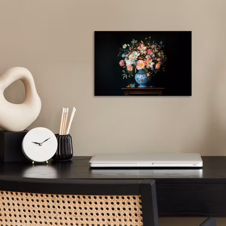 Poster - Roze - Bloemen - Vaas - Kleuren — 2
