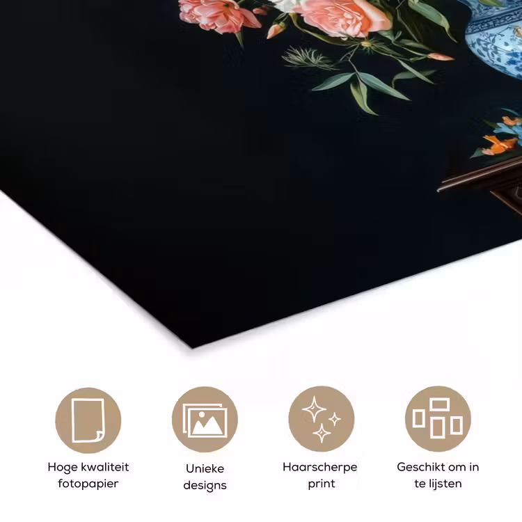 Poster - Roze - Bloemen - Vaas - Kleuren — 5