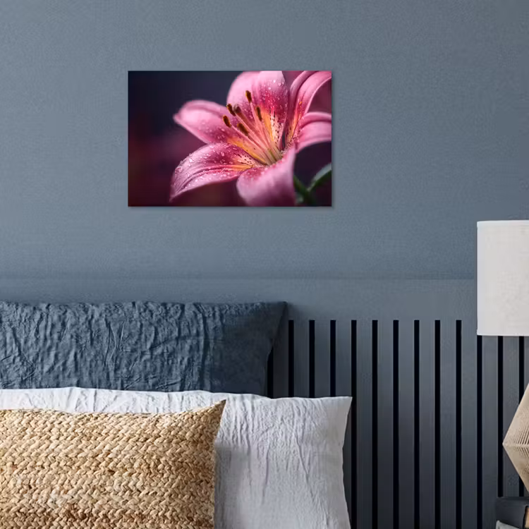 Poster - Roze - lelie - Dauwdruppels — 3