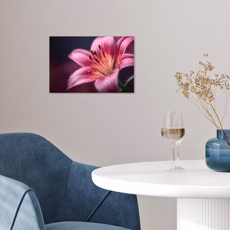 Poster - Roze - lelie - Dauwdruppels — 4