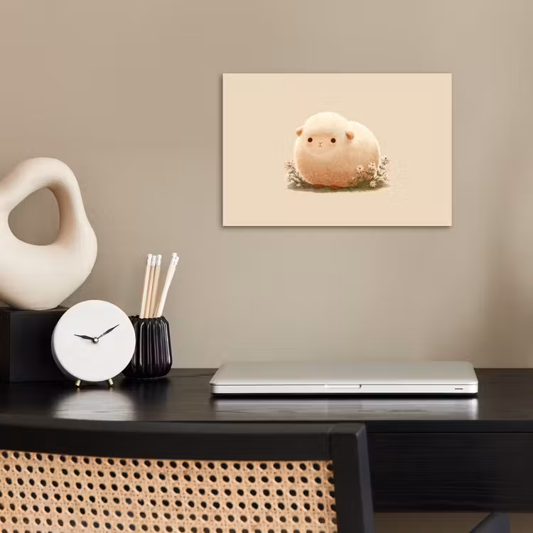 Poster - Schaap - Beige - Bloemen — 2