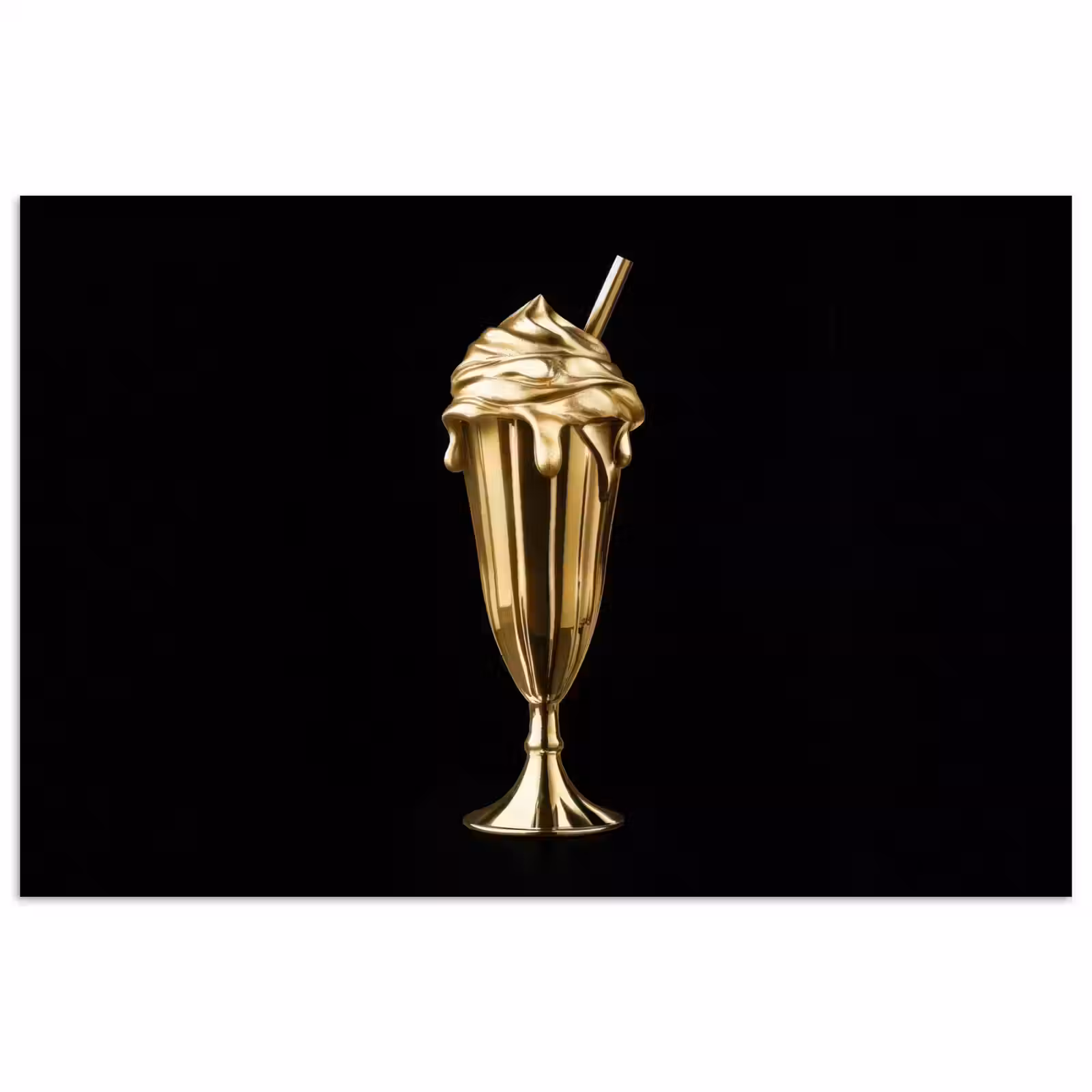 Poster - Milkshake - Goud - Drinken - Zwart — 1