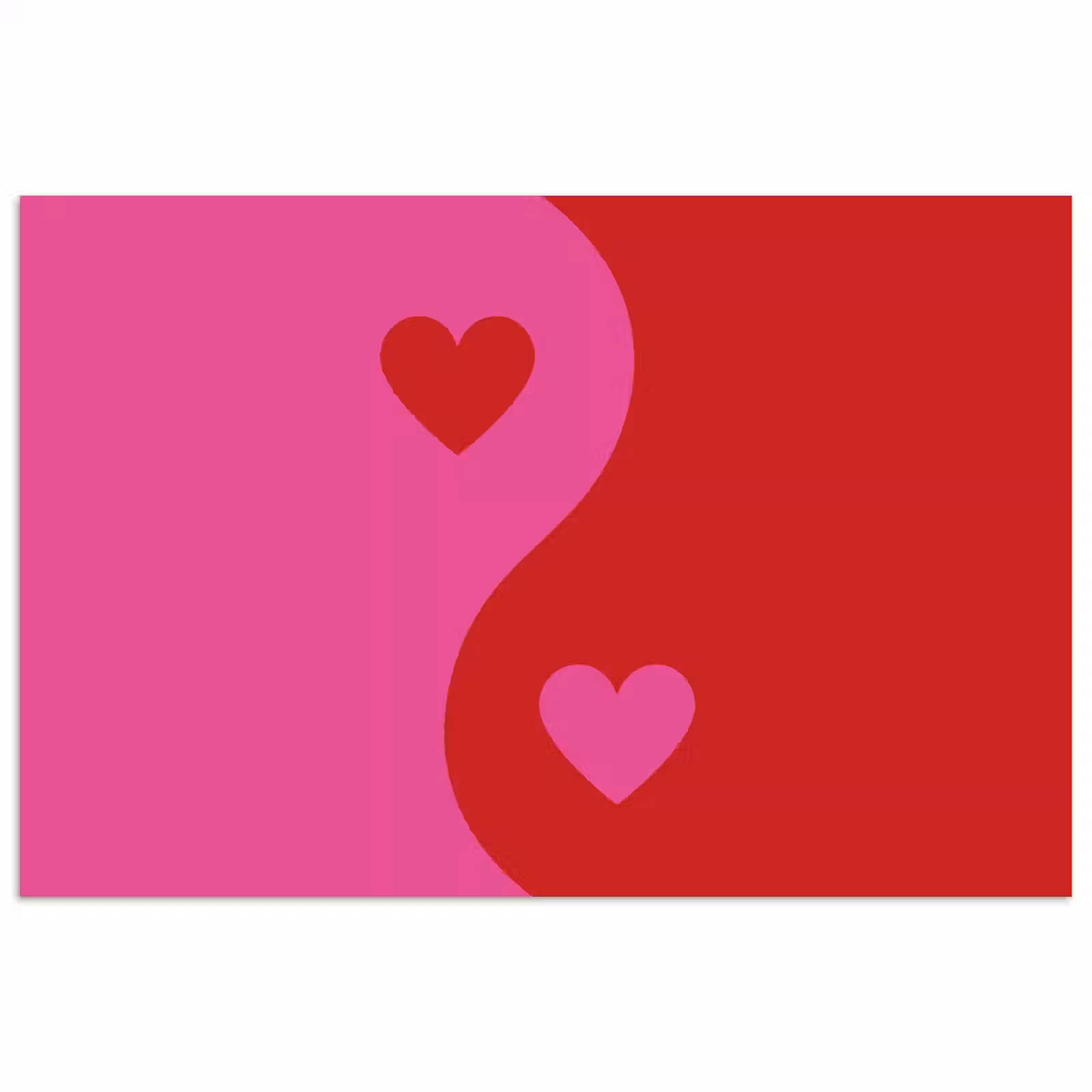 Poster - Minimalistisch - Rood - Roze - Hartjes — 1