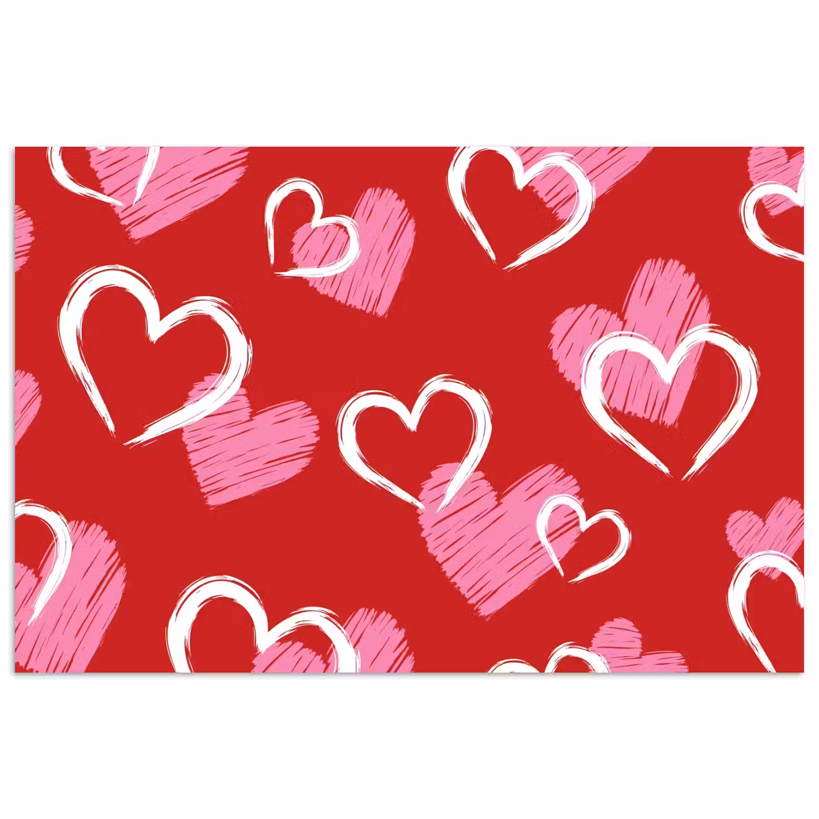 Poster - Patroon - Hartjes - Roze - Valentijn — 1