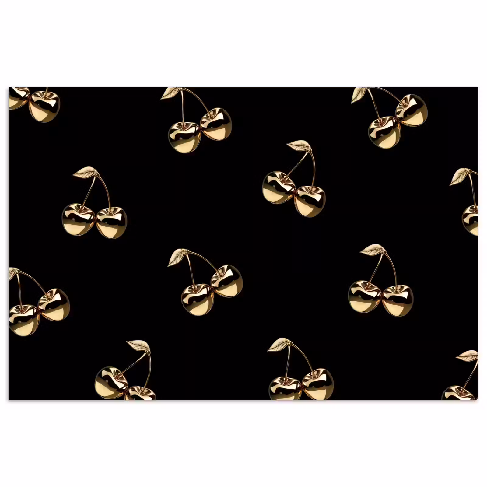Poster - Patroon - Kersen - Goud - Chrome — 1