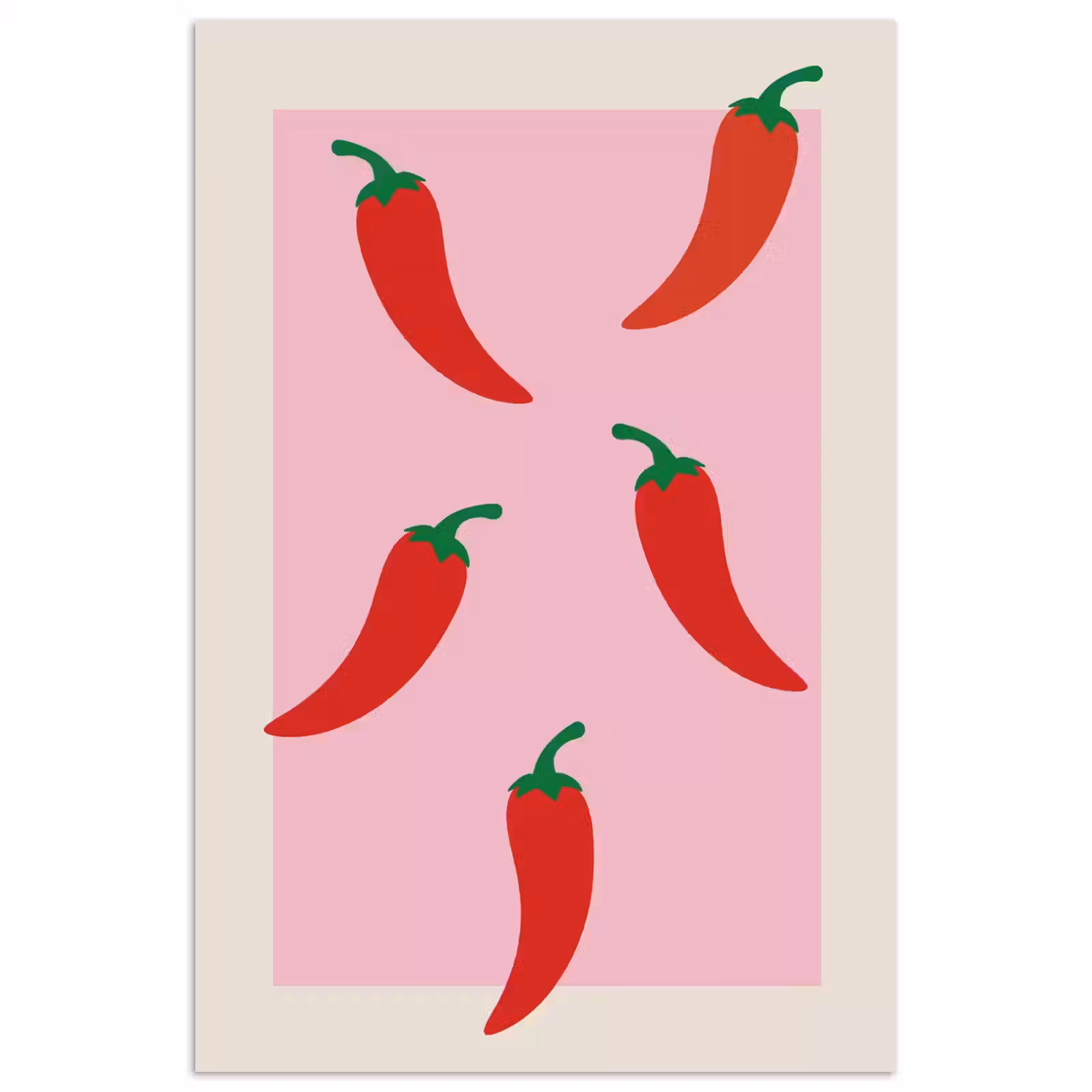 Poster - Pepers - Rood - Illustratie — 1
