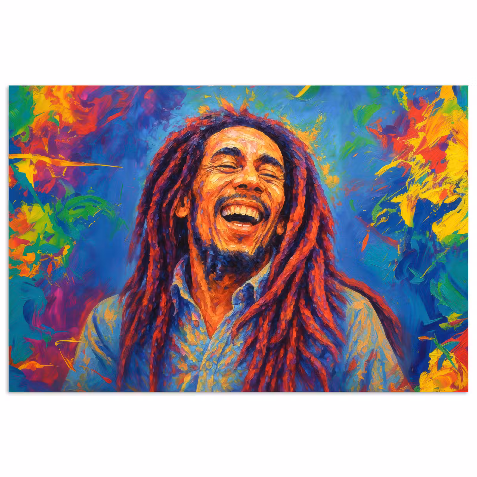 Poster - Regenboogkleuren - Man - schilderij — 1