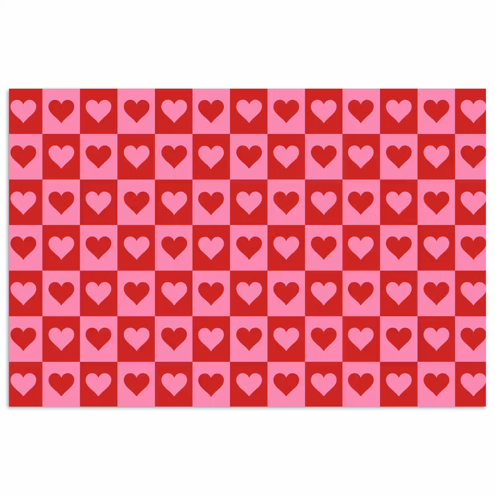 Poster - Rood - Roze - Schaakbord - Valentijn — 1