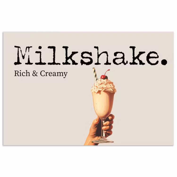 Poster - Milkshake - Kers - Rietje — 1