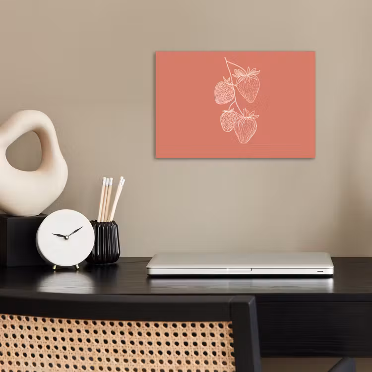 Poster - Minimalistisch - Illustratie - Aardbei - Tak — 2