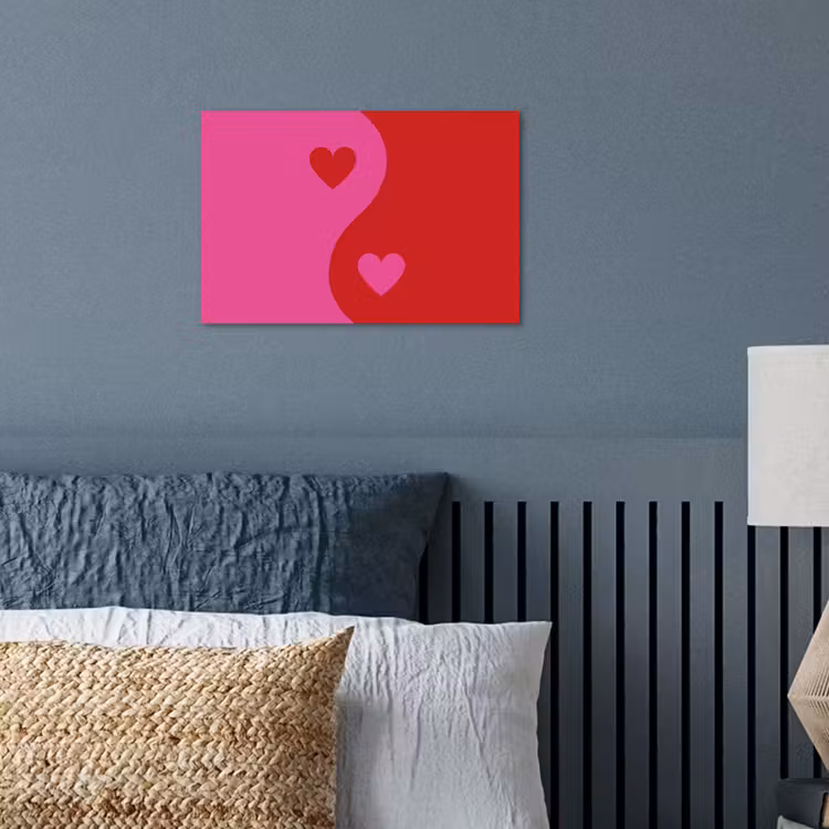 Poster - Minimalistisch - Rood - Roze - Hartjes — 3