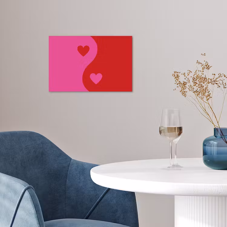 Poster - Minimalistisch - Rood - Roze - Hartjes — 4