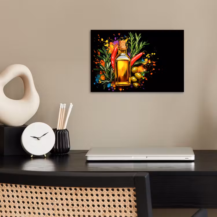 Poster - Olijfolie - Graffiti - Peper - Olijven - Modern — 2