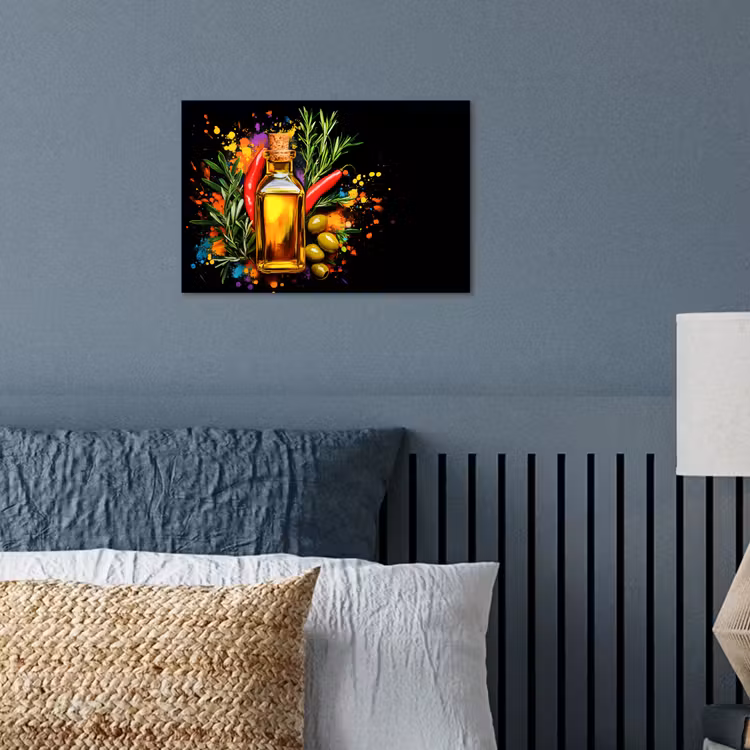 Poster - Olijfolie - Graffiti - Peper - Olijven - Modern — 3