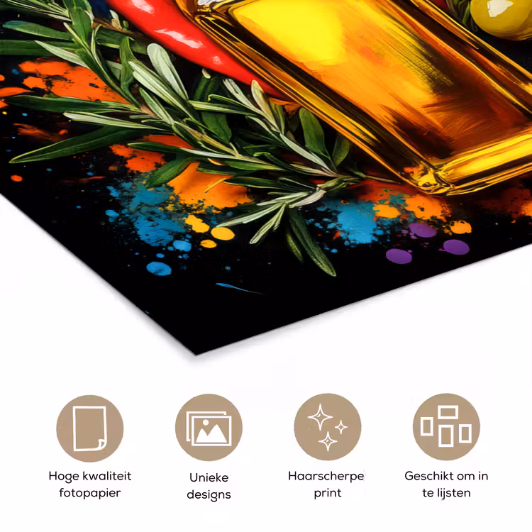 Poster - Olijfolie - Graffiti - Peper - Olijven - Modern — 5