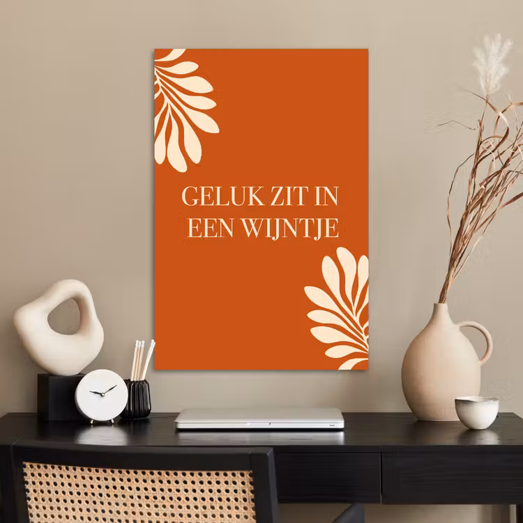 Poster - Oranje - Wijntje - Quote — 2