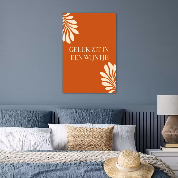 Poster - Oranje - Wijntje - Quote — 3