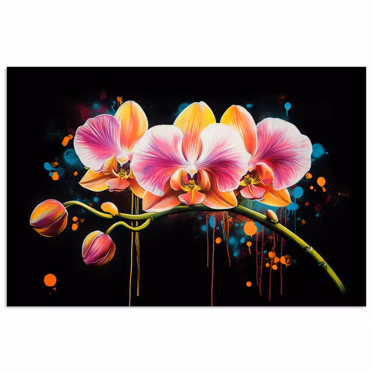 Poster - Orchidee - Graffiti - Kleurrijk - Bloemen - Abstract — 1