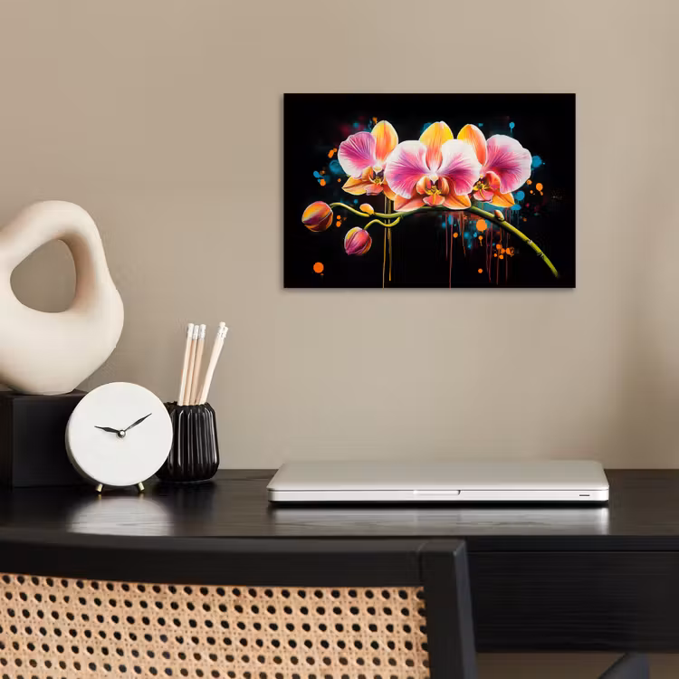 Poster - Orchidee - Graffiti - Kleurrijk - Bloemen - Abstract — 2