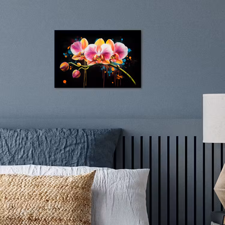 Poster - Orchidee - Graffiti - Kleurrijk - Bloemen - Abstract — 3
