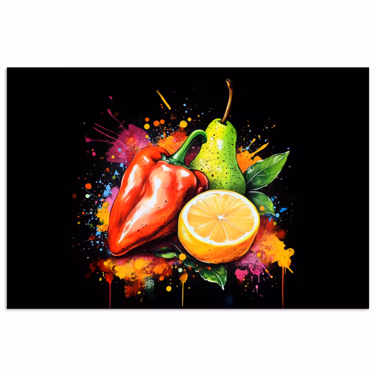 Poster - Paprika - Peer - Citroen - Graffiti - Verf - Abstract — 1
