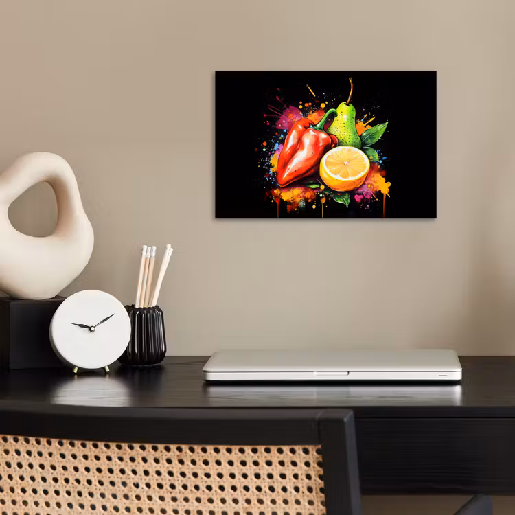 Poster - Paprika - Peer - Citroen - Graffiti - Verf - Abstract — 2