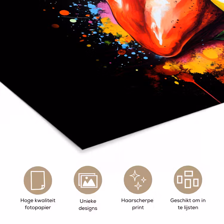 Poster - Paprika - Peer - Citroen - Graffiti - Verf - Abstract — 5