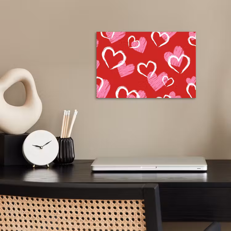 Poster - Patroon - Hartjes - Roze - Valentijn — 2