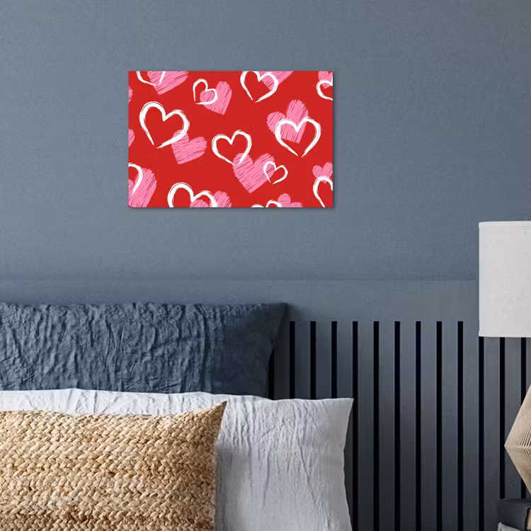 Poster - Patroon - Hartjes - Roze - Valentijn — 3