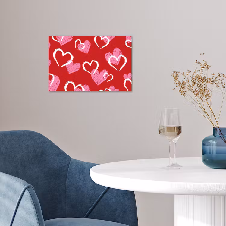 Poster - Patroon - Hartjes - Roze - Valentijn — 4