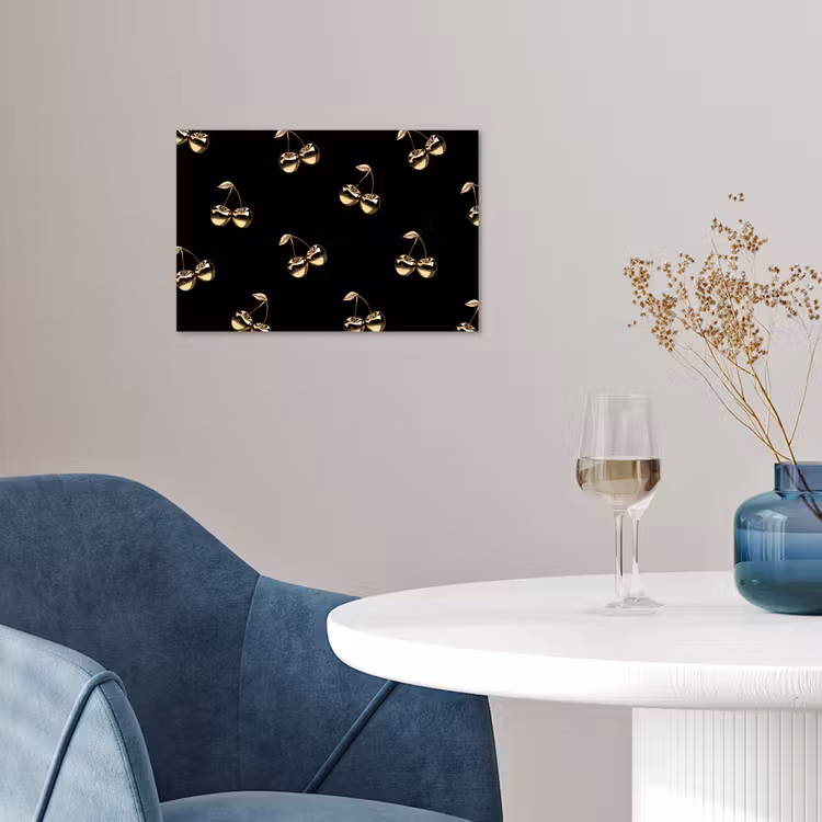 Poster - Patroon - Kersen - Goud - Chrome — 4