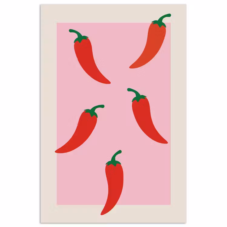 Poster - Pepers - Rood - Illustratie — 1