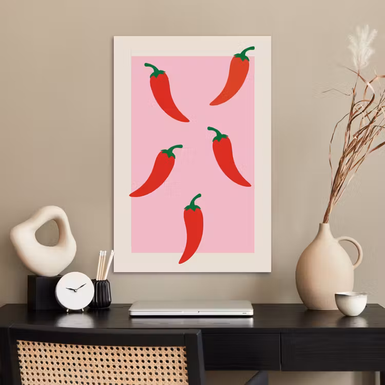 Poster - Pepers - Rood - Illustratie — 2