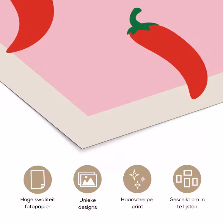 Poster - Pepers - Rood - Illustratie — 5