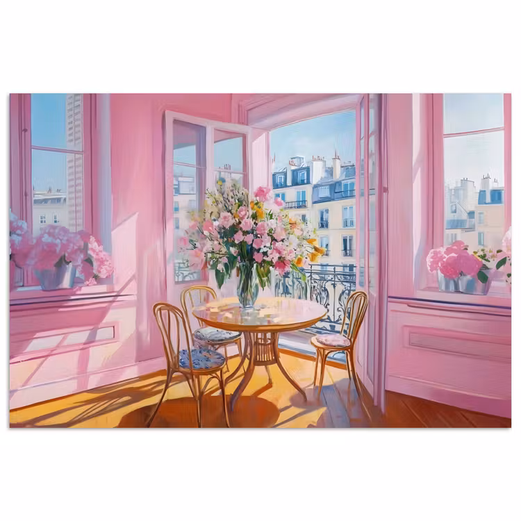 Poster - Pink - City - Bloemen — 1