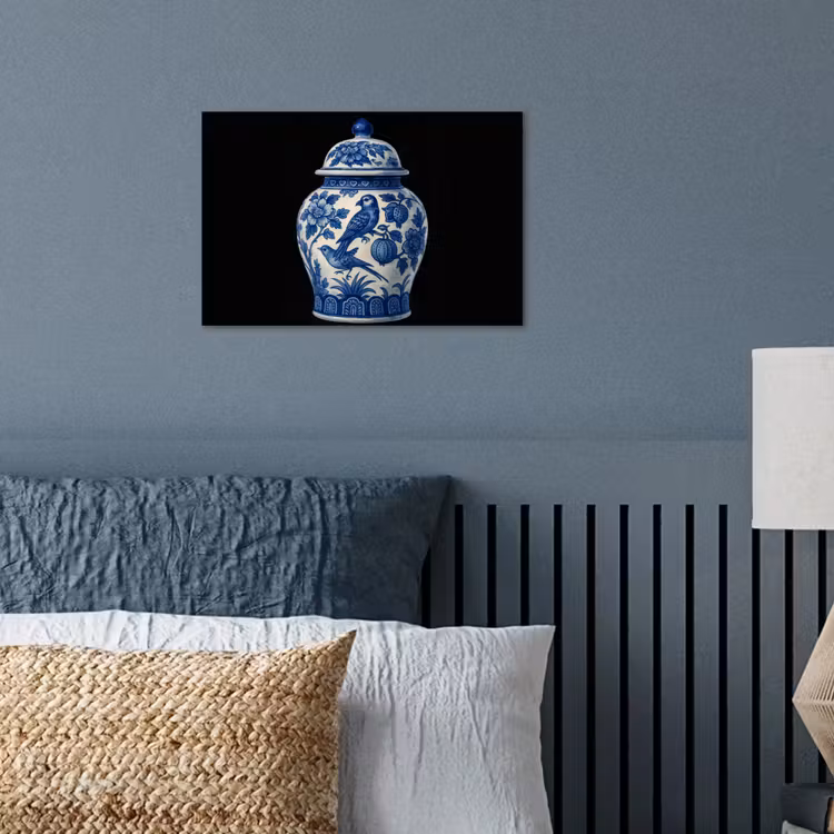 Poster - Pot - Delfts Blauw - Bloemen — 3