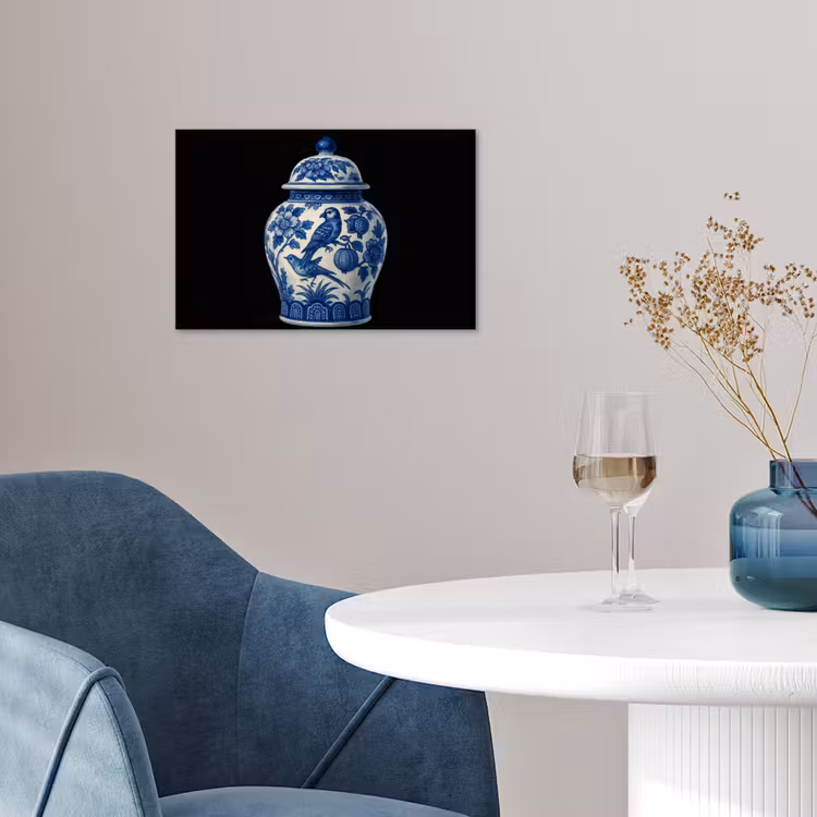 Poster - Pot - Delfts Blauw - Bloemen — 4