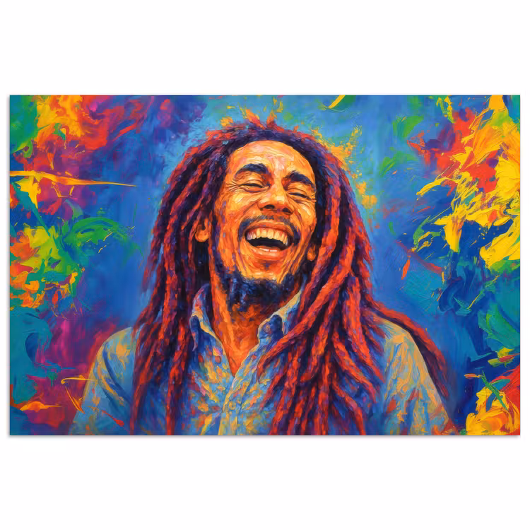 Poster - Regenboogkleuren - Man - schilderij — 1