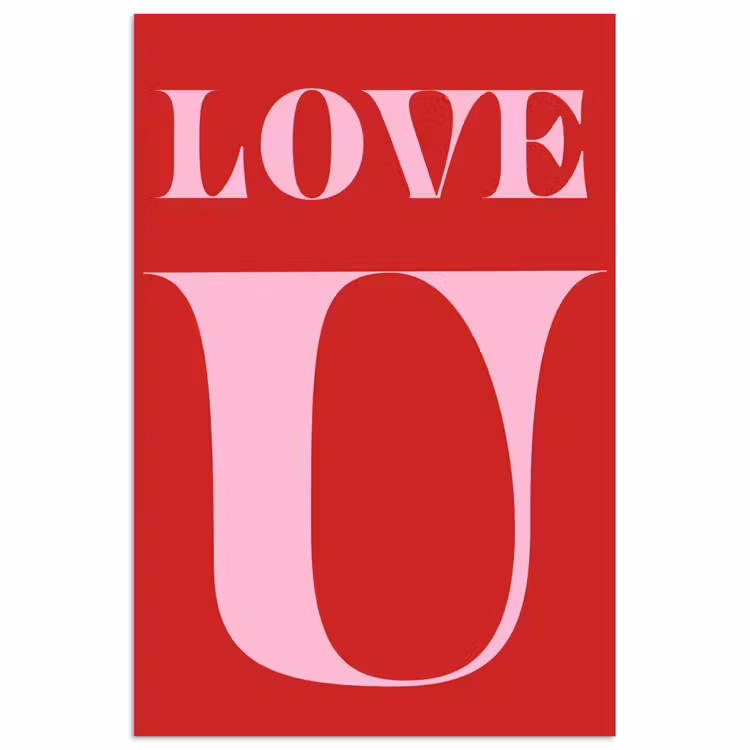 Poster - Rood - Love - Valentijn - Roze — 1
