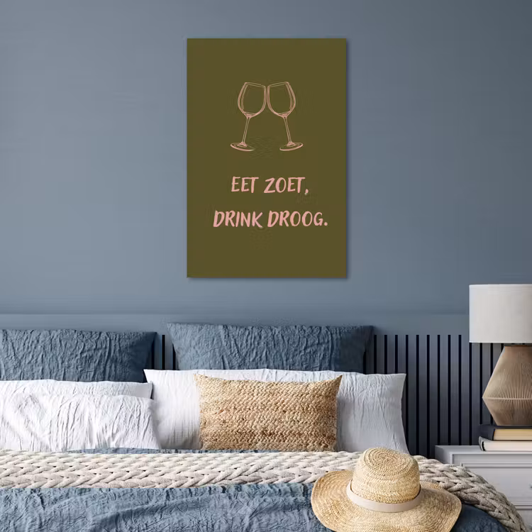 Poster - Roze - Groen - Wijn - Quote — 3